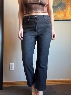 H&M Straight-Leg High-Rise Jeans - Black